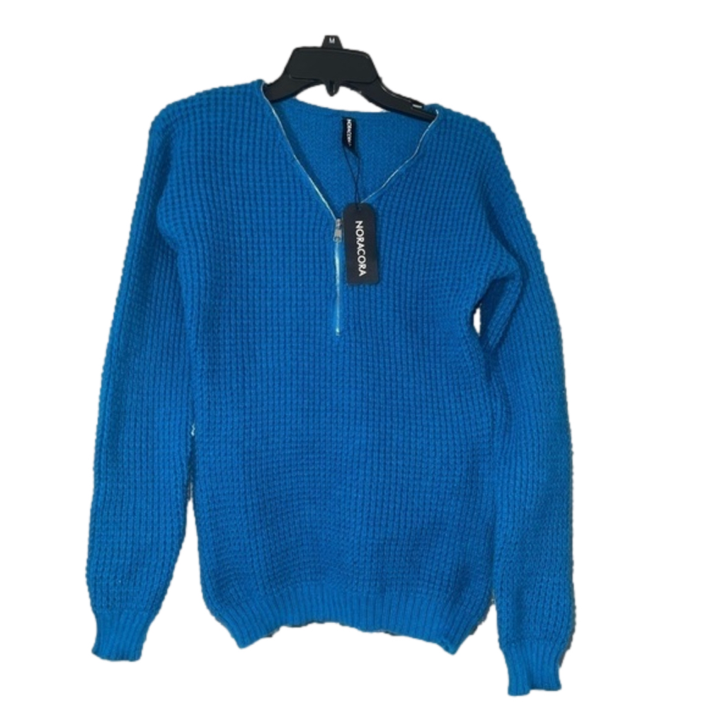 Noracora Wool Knitted Sweater with zipper front, size small